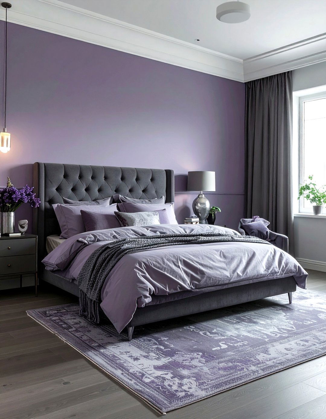 Muted Gray And Lavender Guest Room - 30 decor color theory ideas