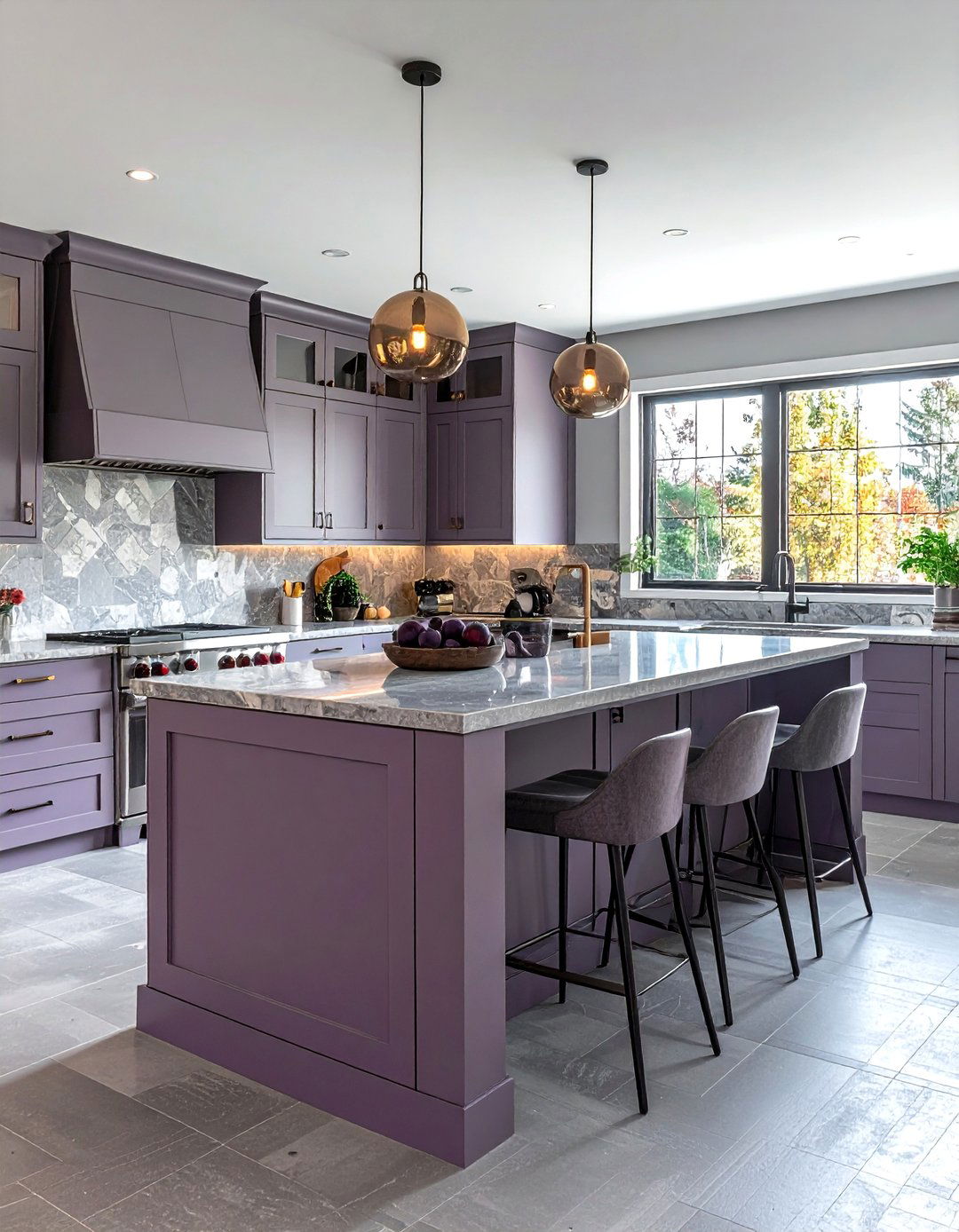 Muted Plum Kitchen Accents - 30 serene kitchen ideas