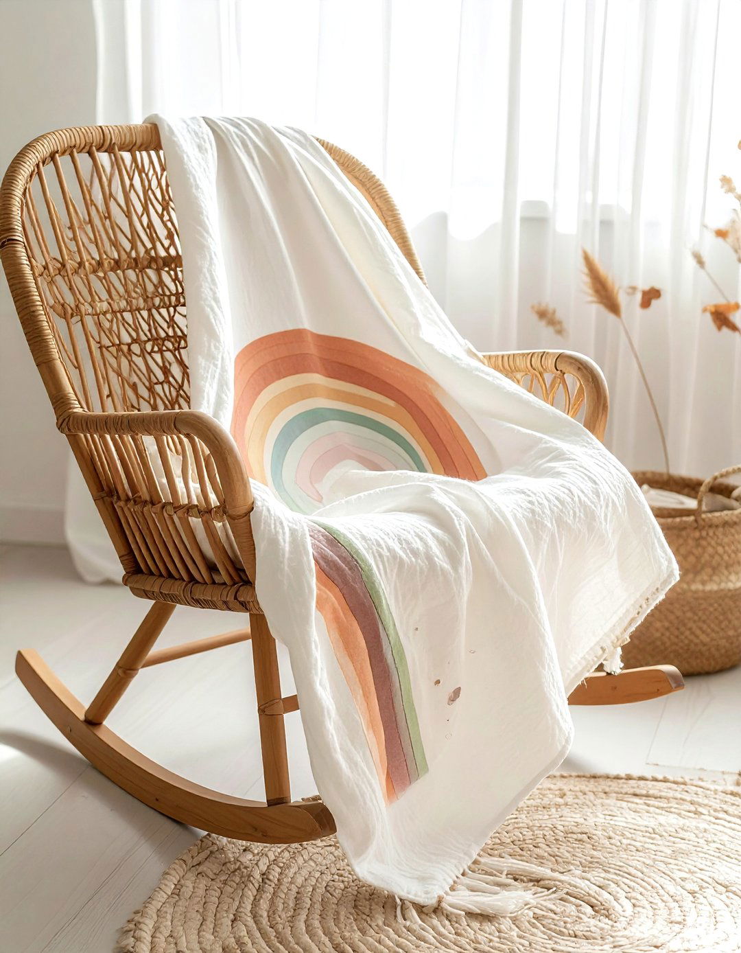 Muted Rainbow Swaddle Blanket - 30 rainbow decor ideas