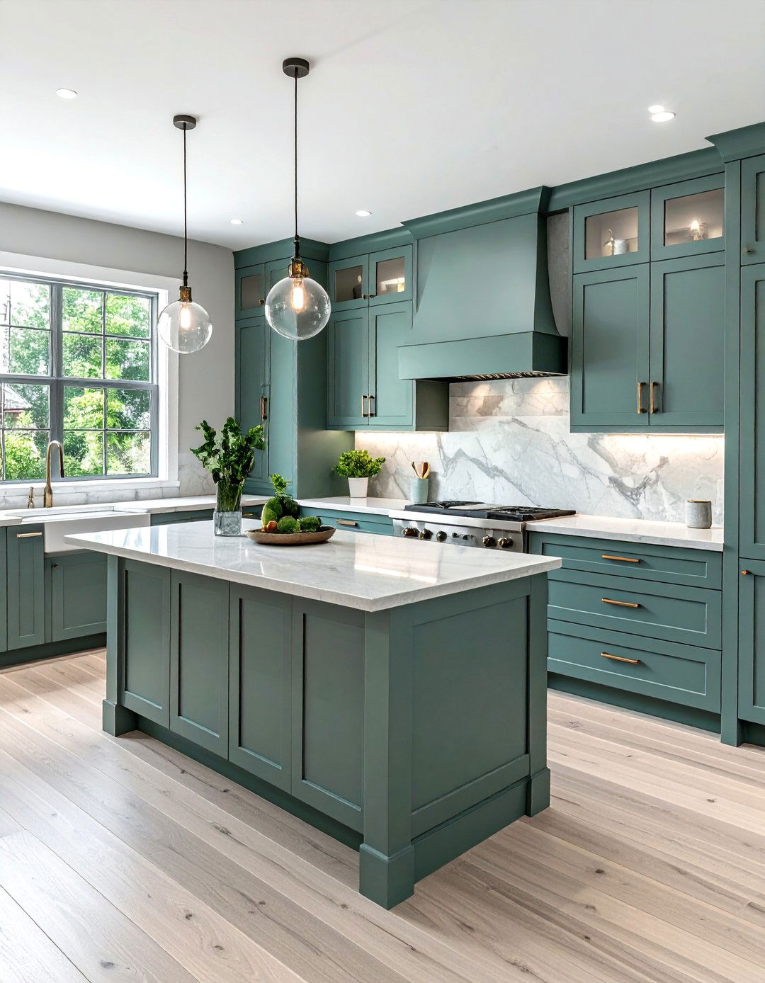 Muted Teal Gray Countertops - 30 cool teal kitchen ideas