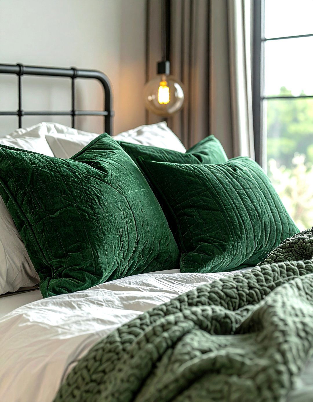 Myrtle Green Decorative Pillows - 30 industrial green bedroom ideas