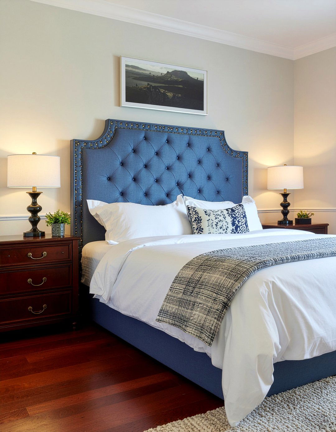 Nailhead wingback headboard - 30 bedroom wingback headboards