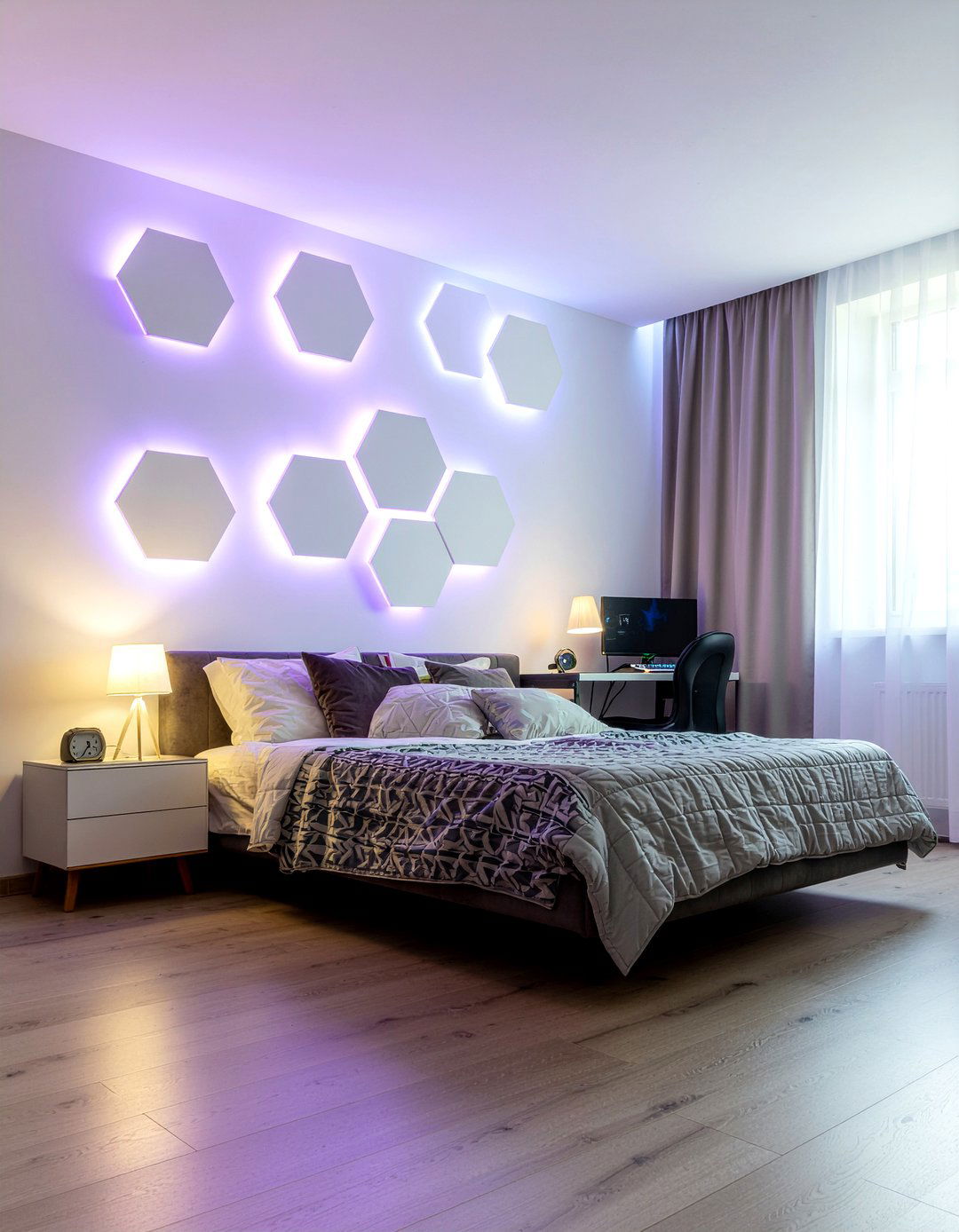 Nanoleaf Wall Art - 30 video game bedroom ideas
