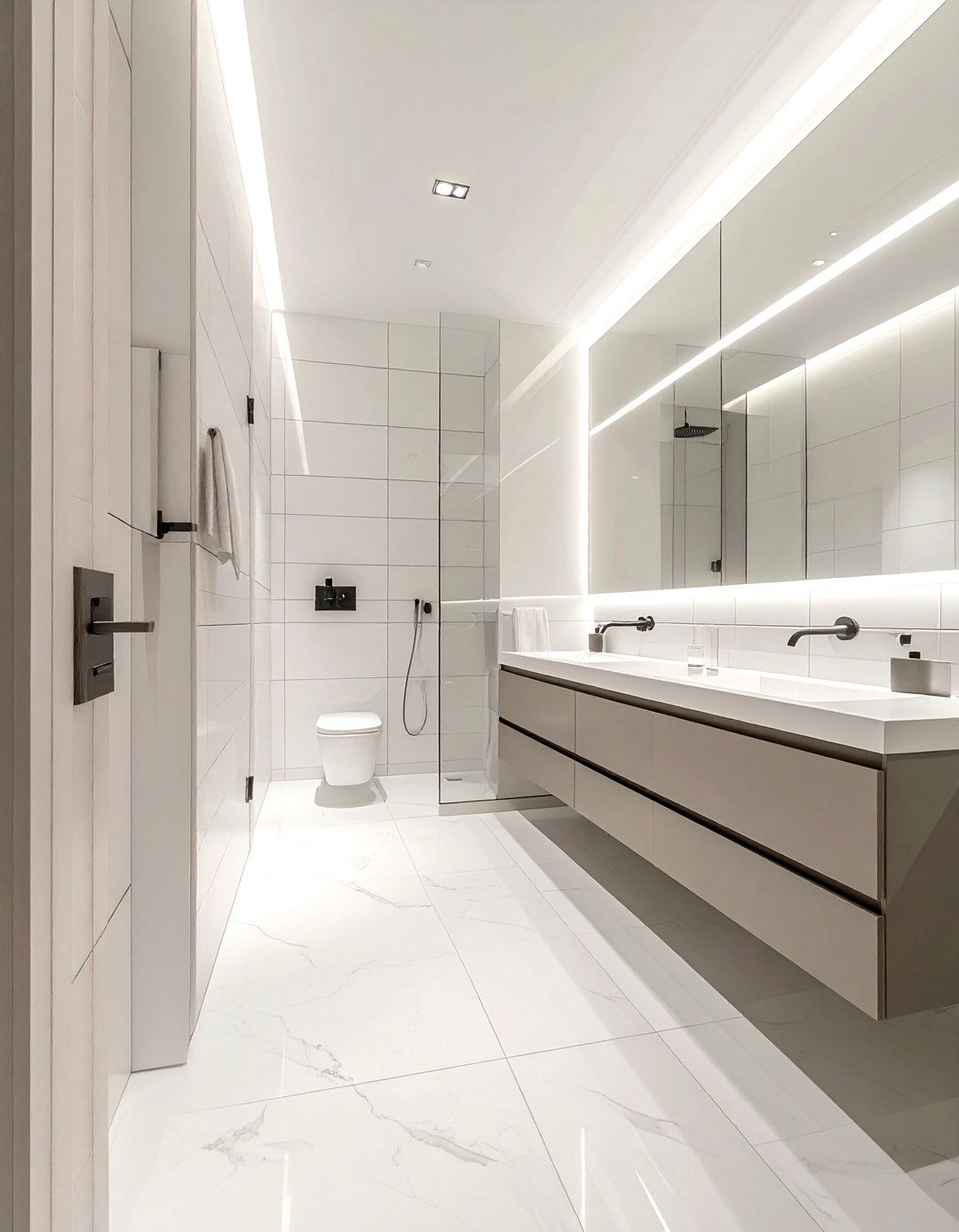 Narrow Bathroom - 30 shared bathroom ideas