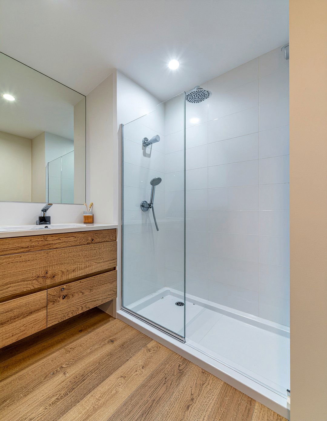 Narrow Bathroom Glass Partition - 30 long narrow bathroom layout ideas