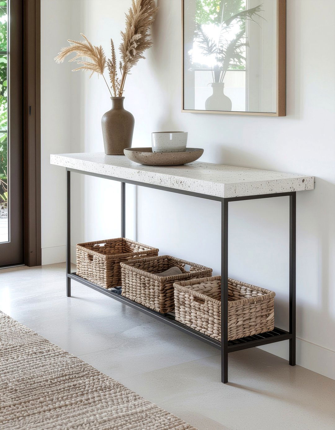 Narrow Console Table - 30 dining room organization ideas