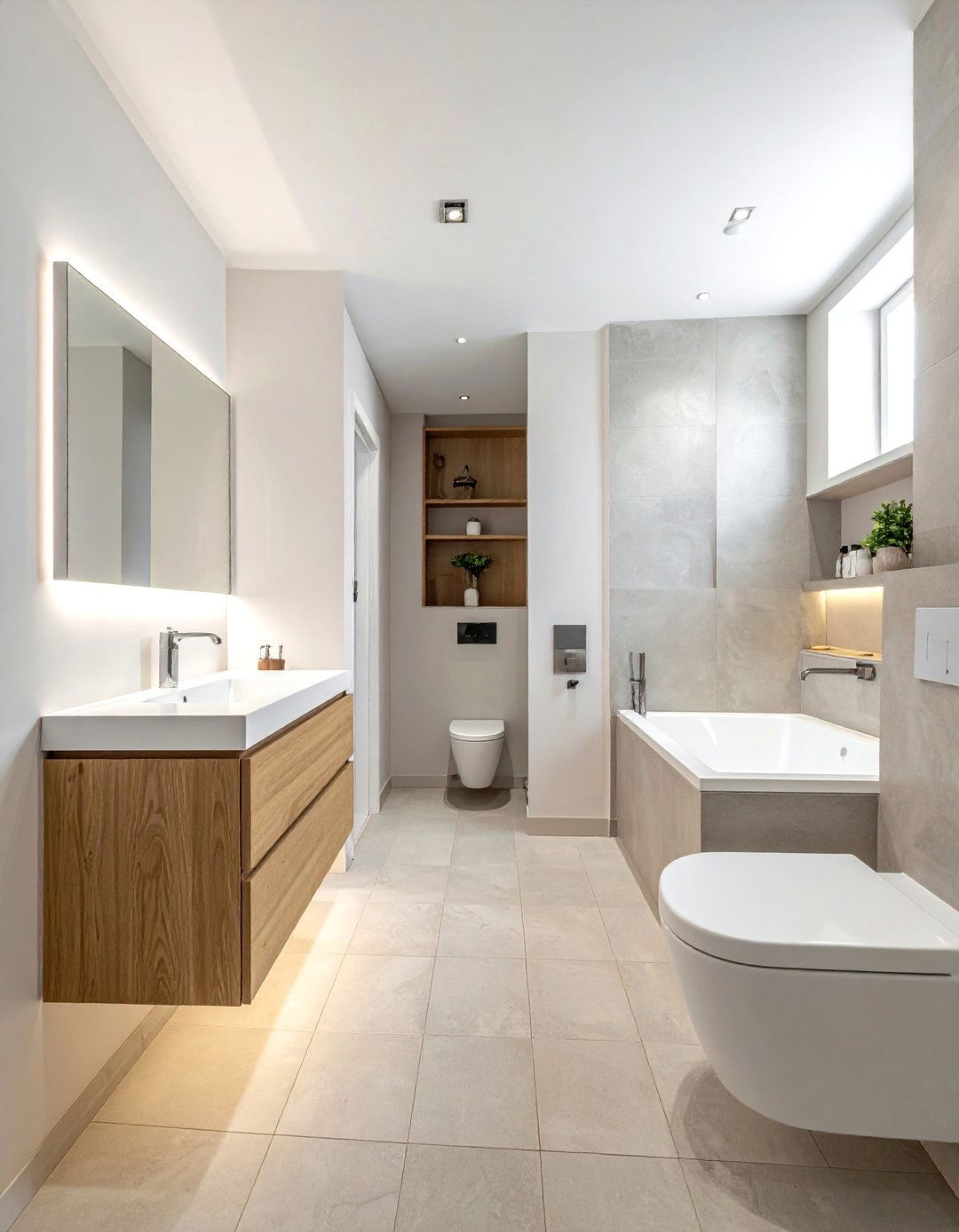 Narrow Hallway Bathroom Plan - 30 bathroom furniture placement