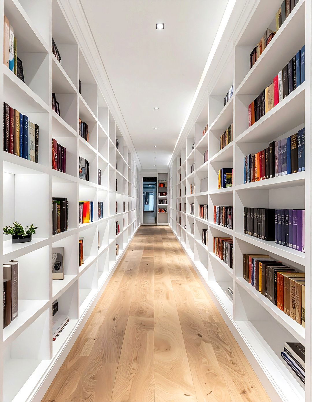 Narrow Hallway Built In Bookshelf - 30 narrow hallway ideas