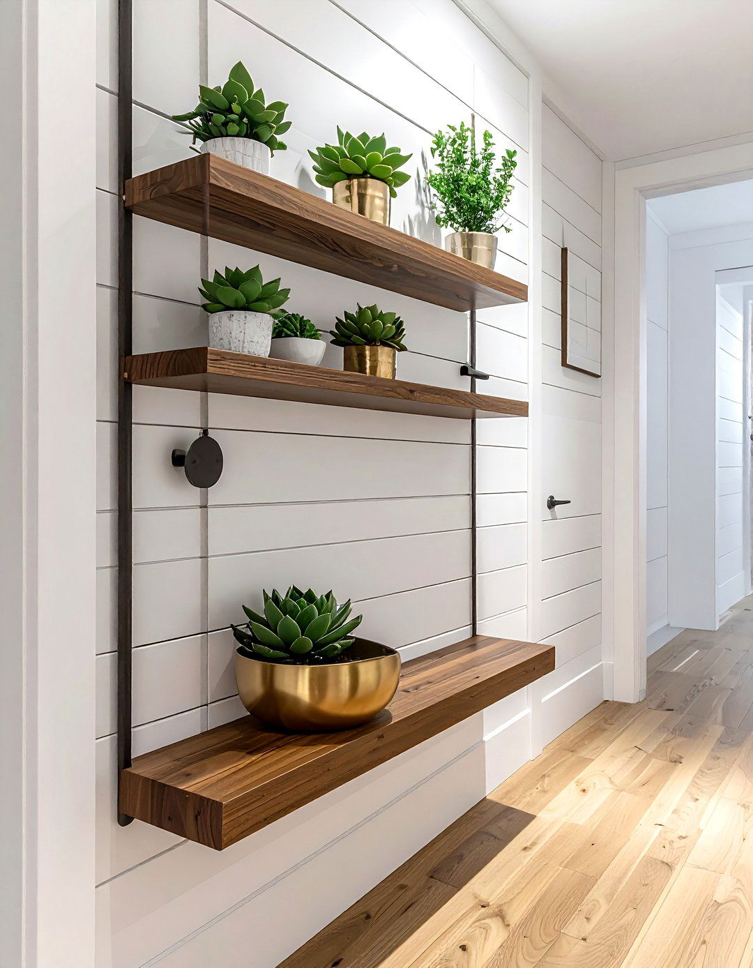 Narrow Hallway Floating Shelf - 30 narrow hallway ideas