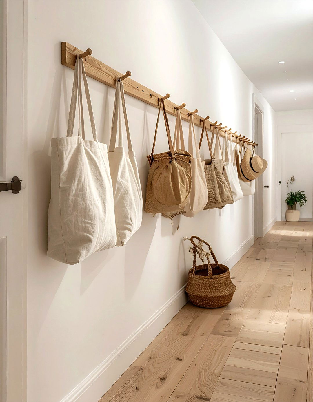 Narrow Hallway Peg Rail - 30 narrow hallway ideas