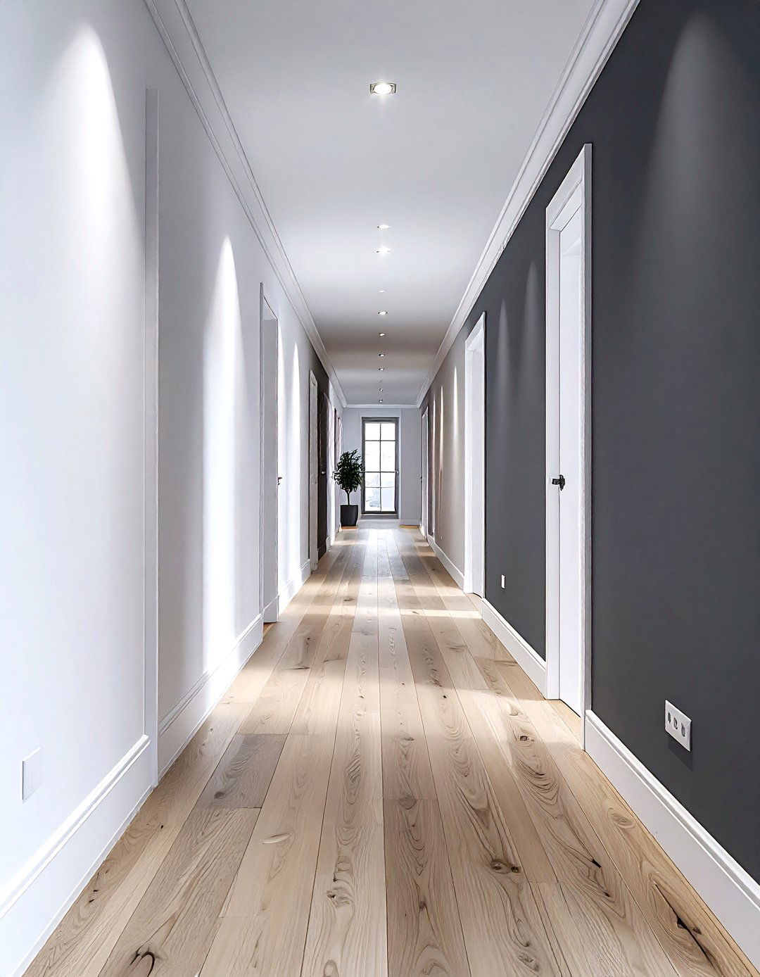 Narrow Hallway Two Tone Wall - 30 narrow hallway ideas