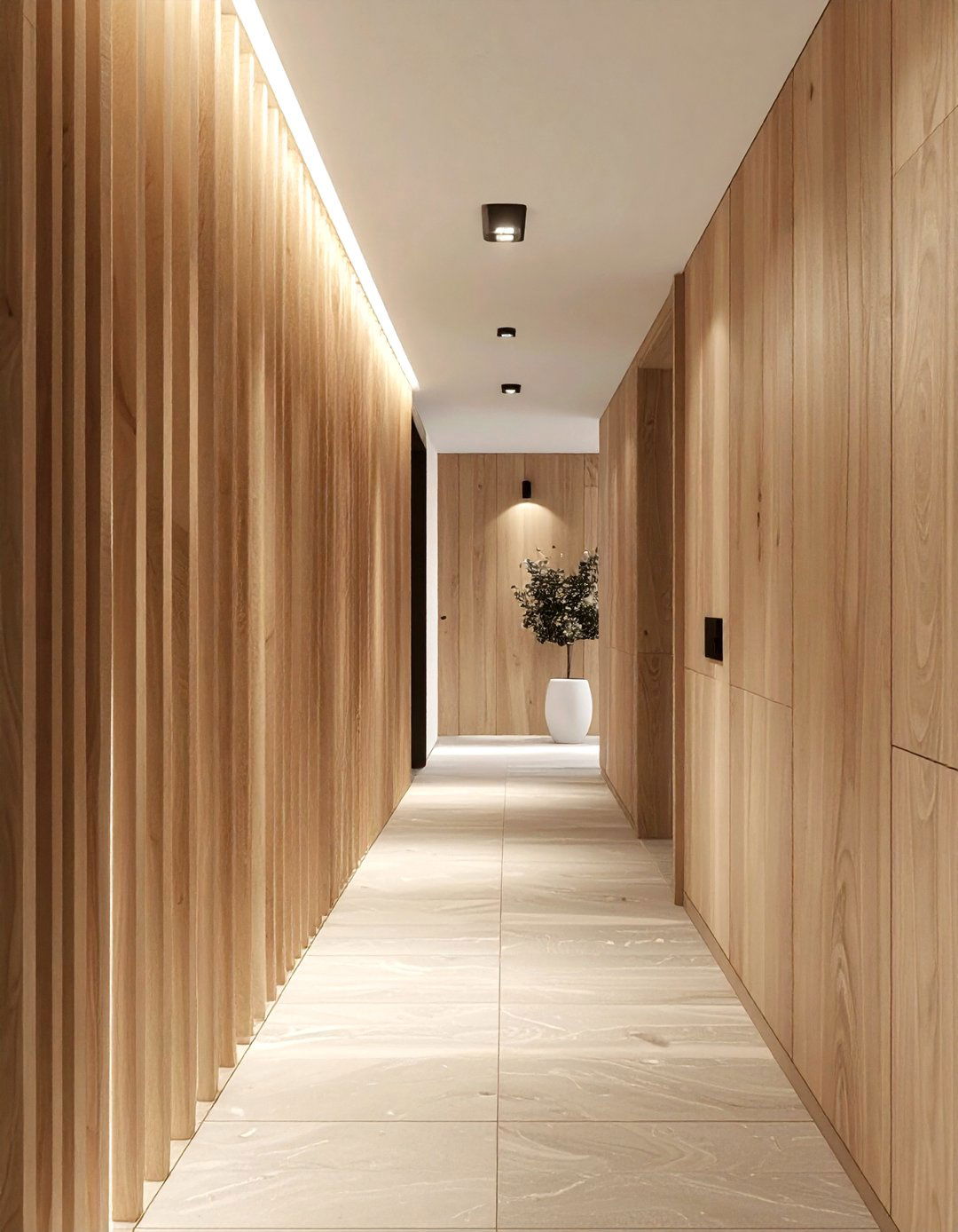 Narrow Hallway Wood Slats - 30 narrow hallway ideas