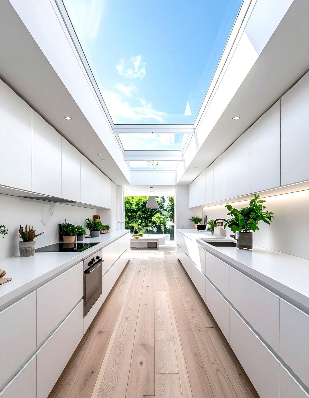 Narrow Kitchen Skylight - 30 narrow kitchen ideas