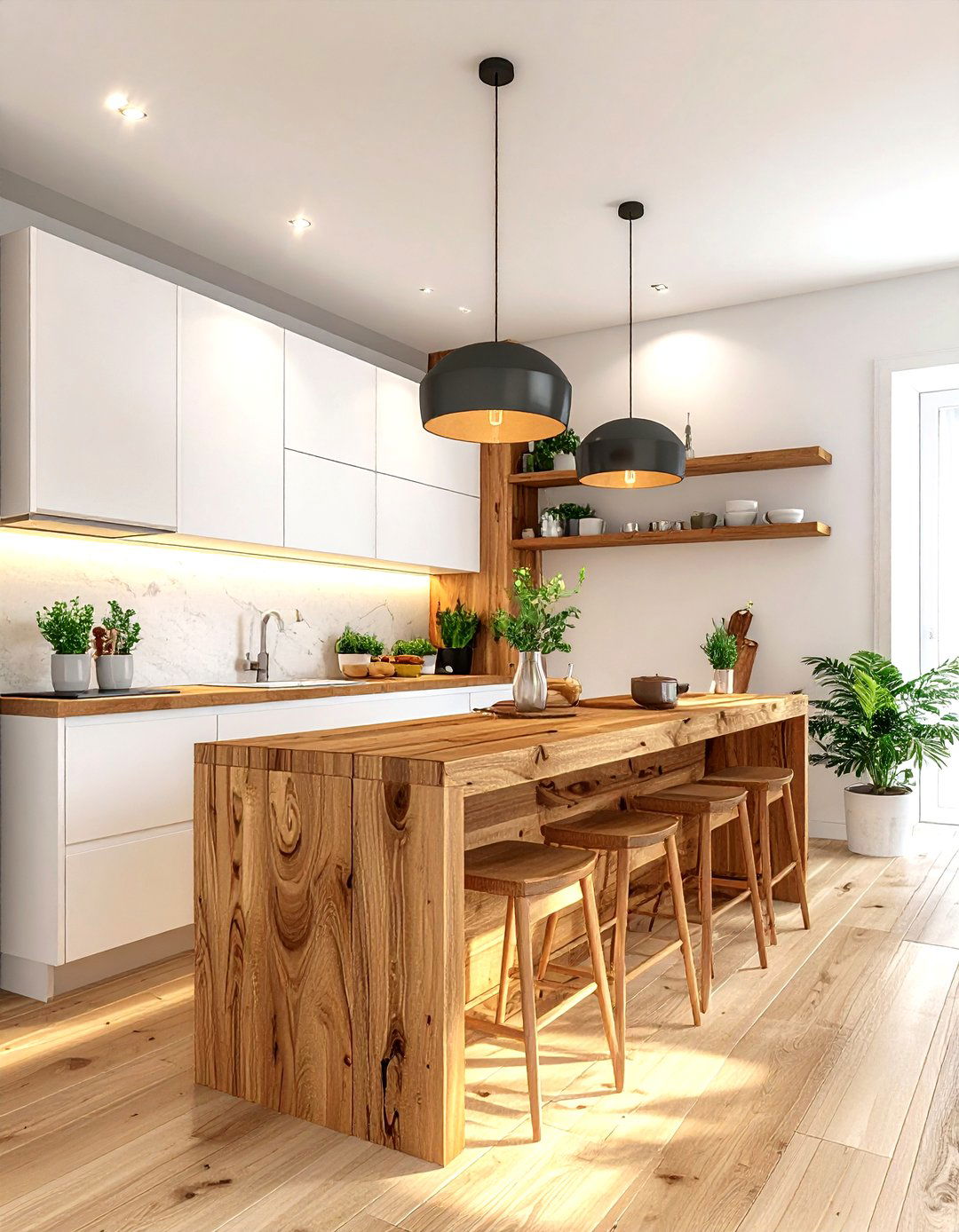 Narrow Kitchen Wood Accents - 30 narrow kitchen ideas