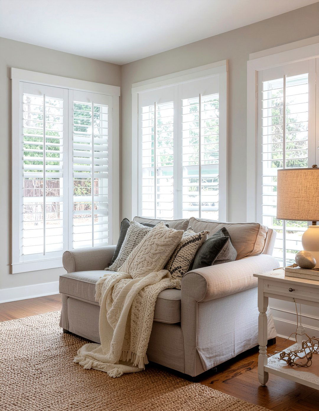 Narrow Louver Shutters - 30 living room plantation shutters