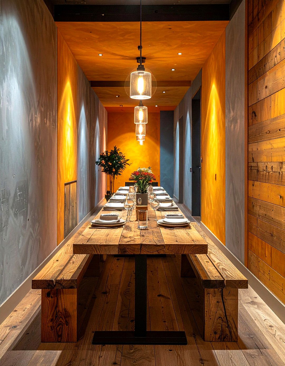 Narrow Rectangular Table - 30 tiny dining room ideas