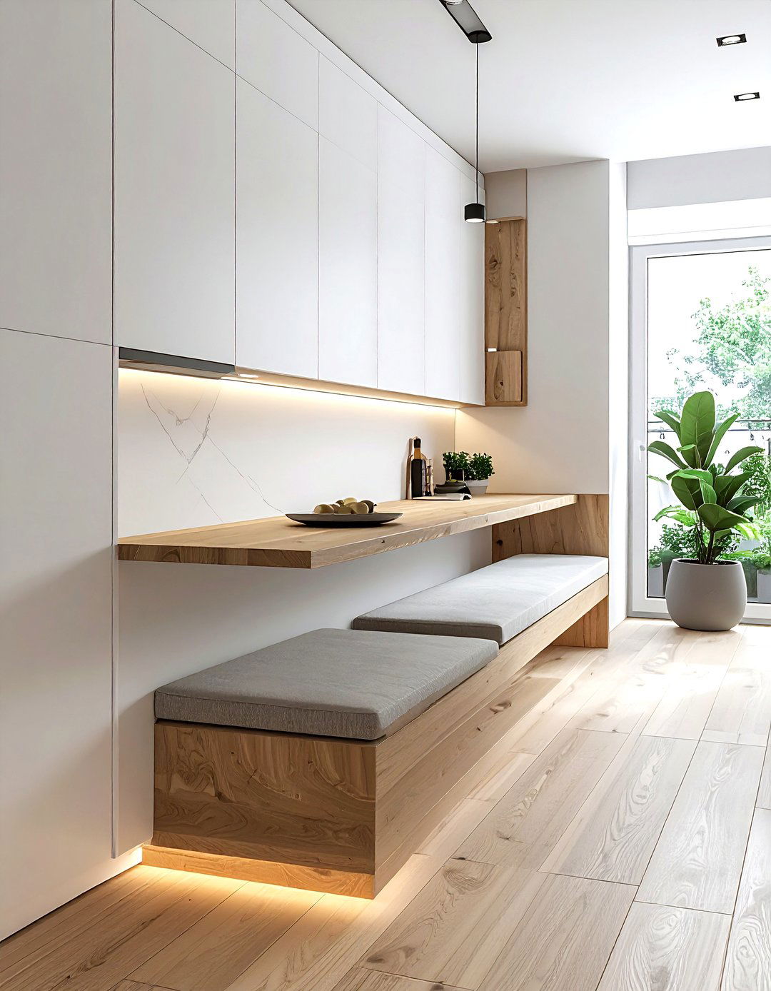 Narrow kitchen bench - 30 built-in banquette kitchen ideas