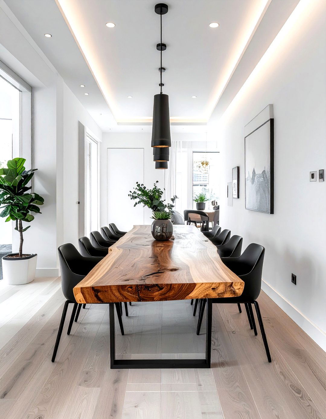 Narrow live edge dining - 30 live edge dining room ideas