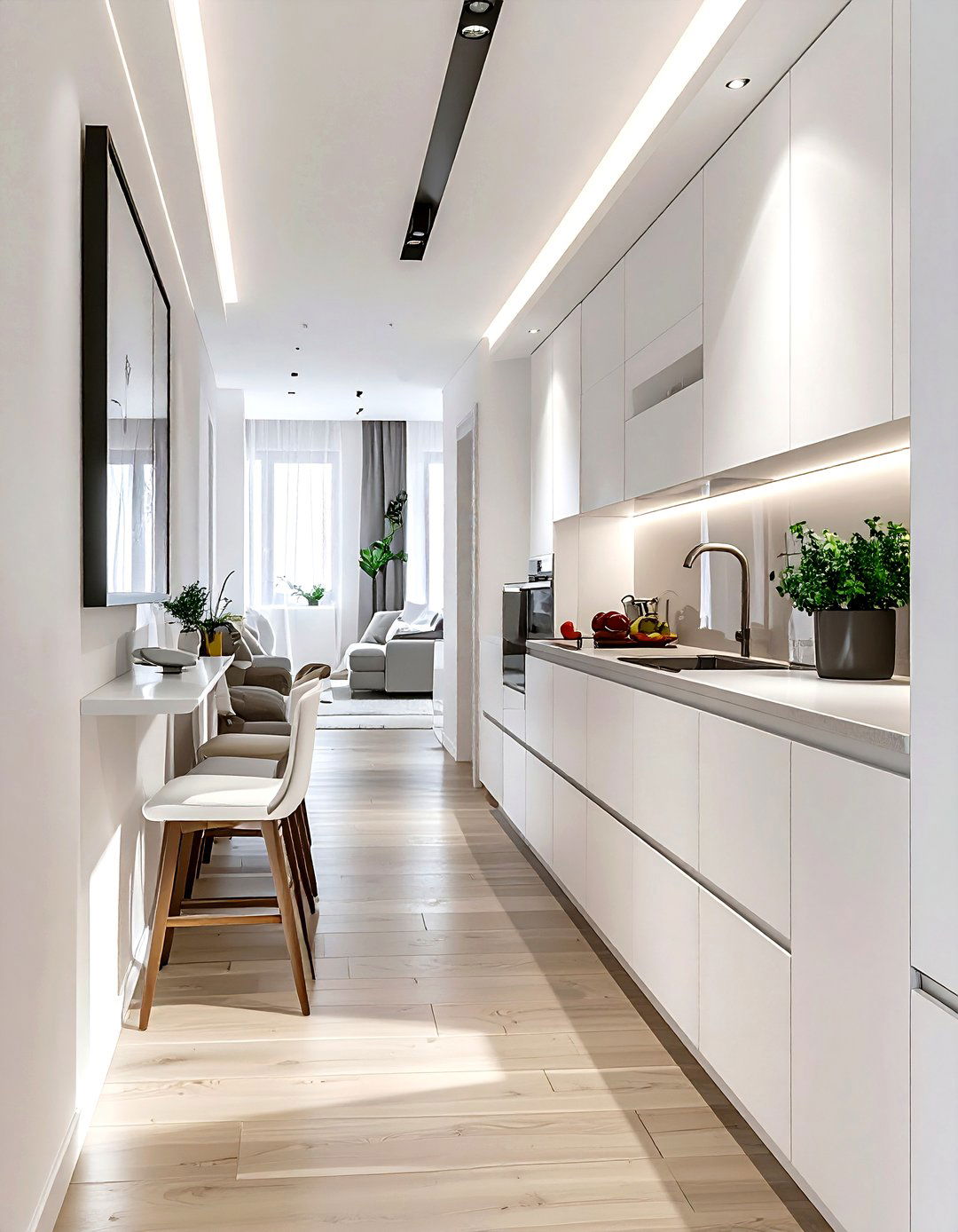 Narrow living room kitchen - 30 living room kitchen combo ideas