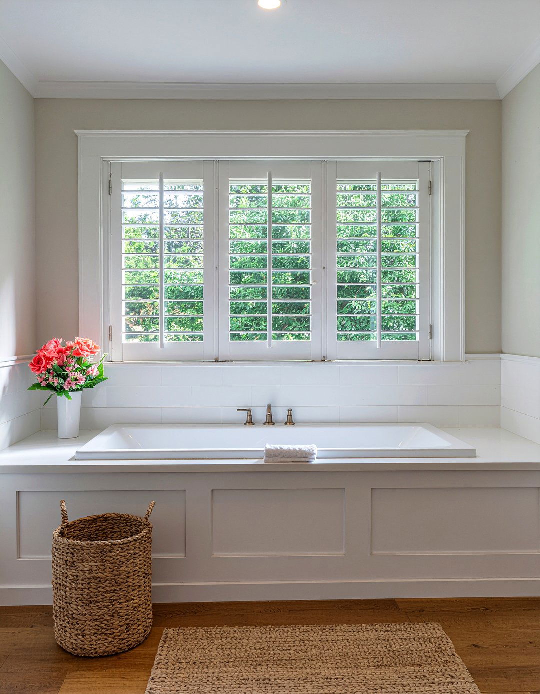 Narrow louver shutters - 30 bathroom shutter ideas