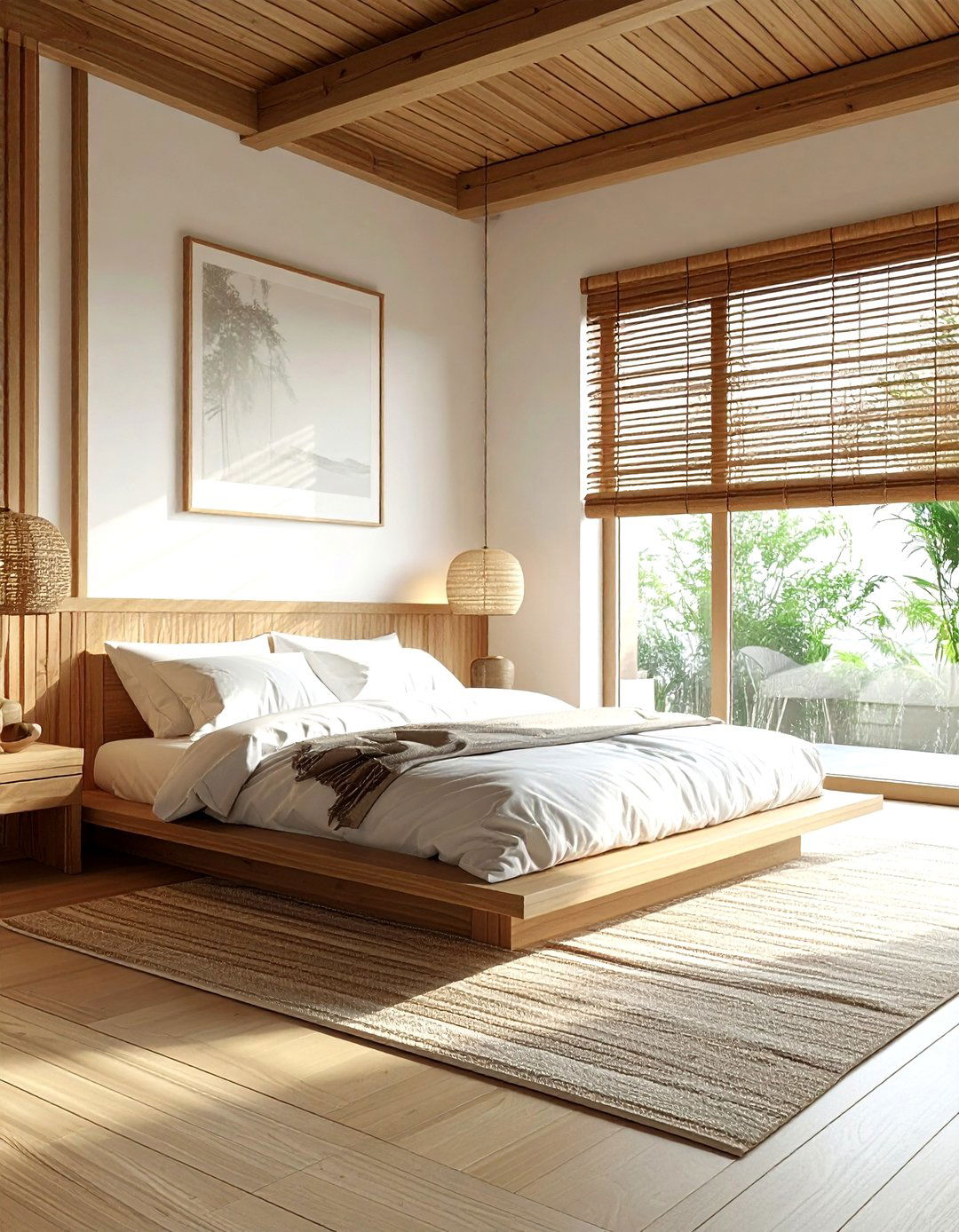 Natural Bamboo Blinds - 30 airy bedroom ideas