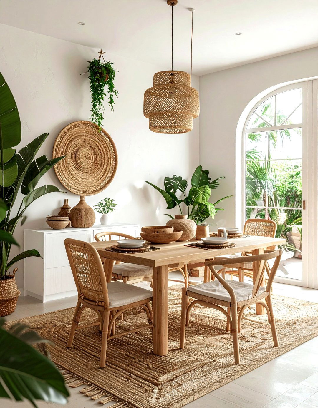 Natural Boho Dining Room - 30 Bohemian dining room ideas