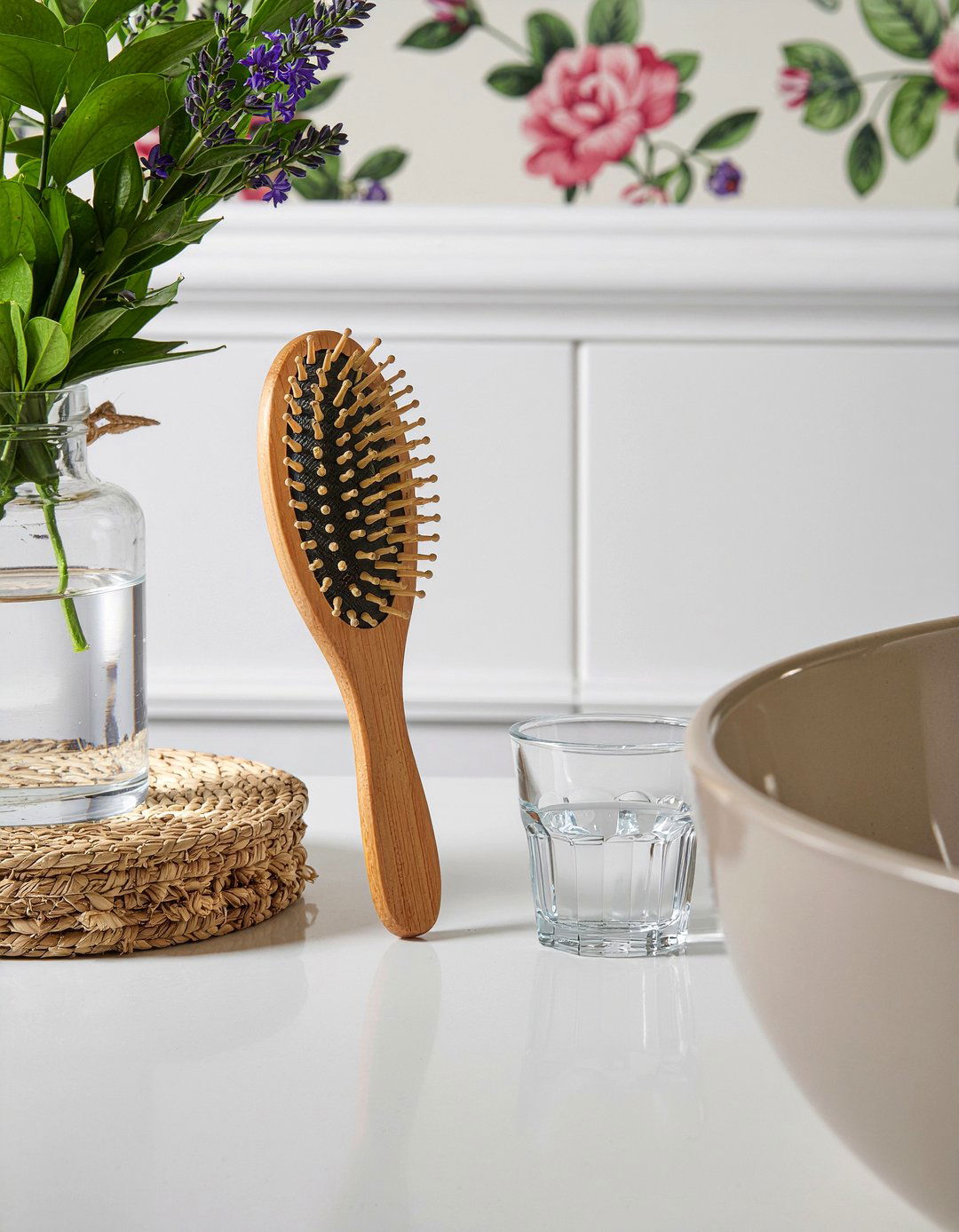 Natural Bristle Hairbrush - 30 natural bathroom product ideas