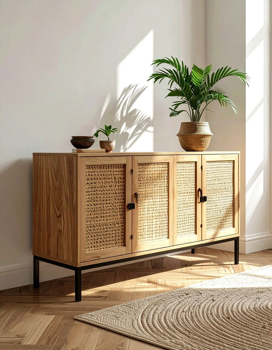 Natural Cane Sideboard - 30 dining room sideboard ideas