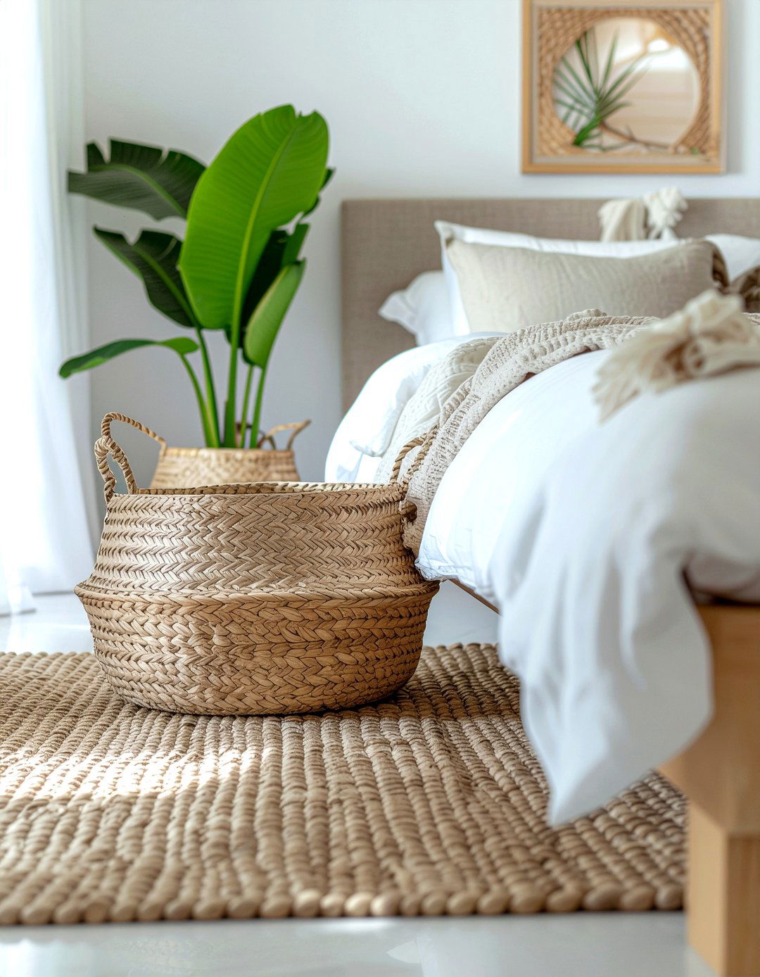 Natural Fiber Floor Basket - 30 bedroom storage baskets