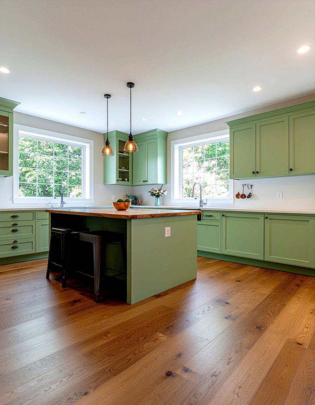 Natural Hickory Kitchen Flooring - 30 hardwood floor kitchen ideas