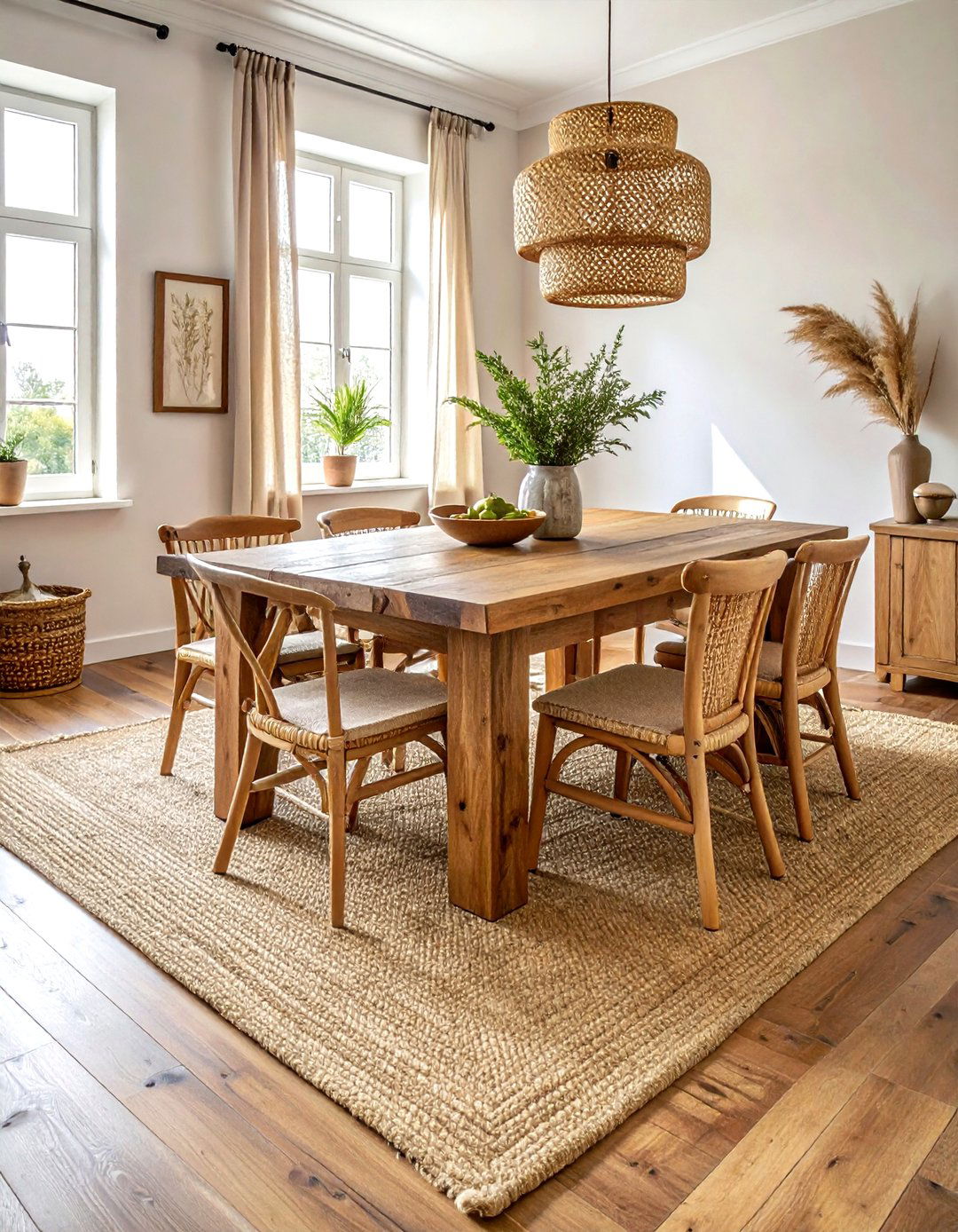 Natural Jute Rug - 30 preserved dining room ideas