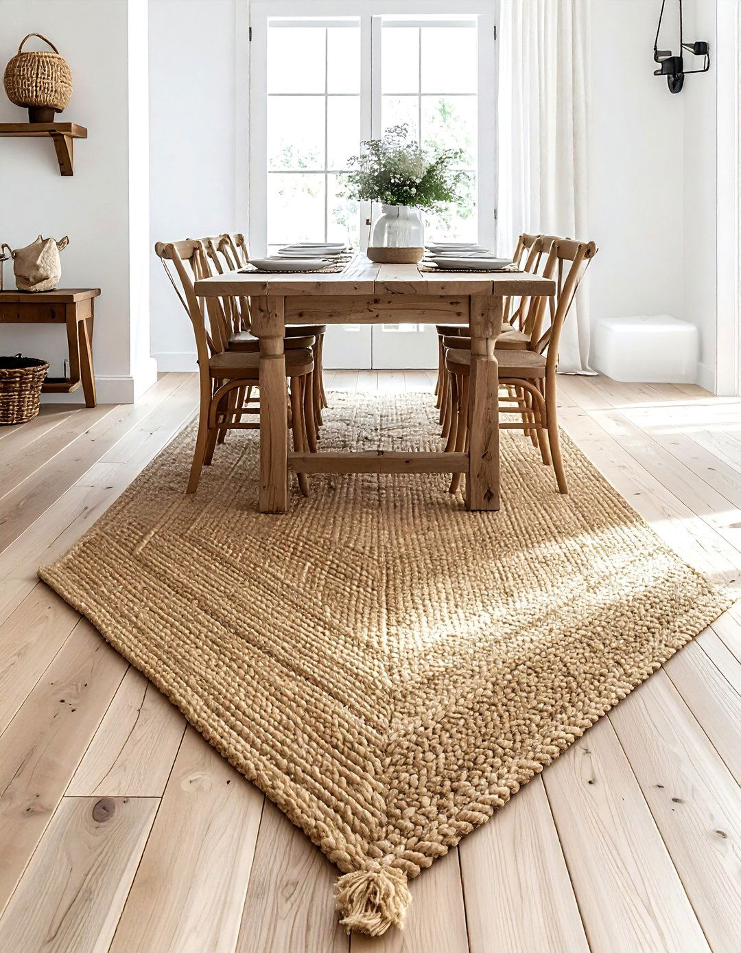 Natural Jute Rug - 30 Provencal dining room ideas