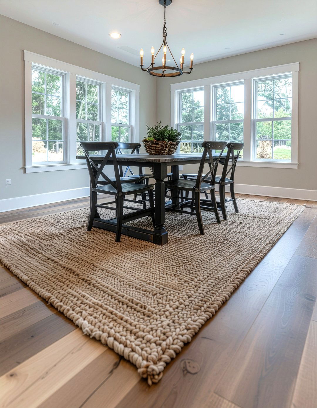 Natural Jute Rug - 30 country dining room ideas