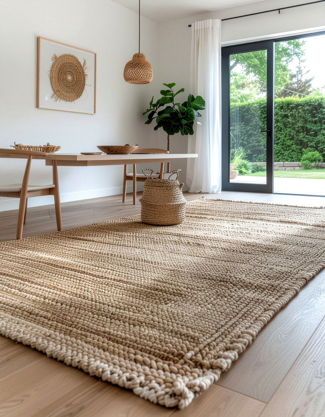 Natural Jute Rug Dining Room - 30 cool neutral dining room ideas