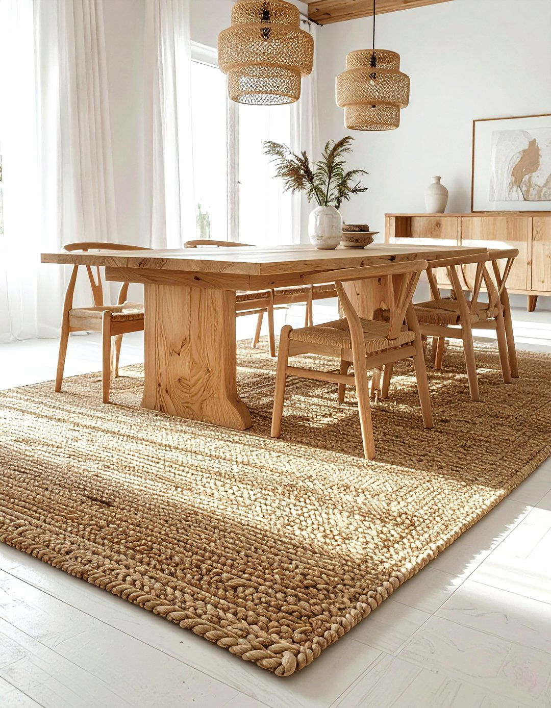 Natural Jute Rug - 30 airy decor ideas