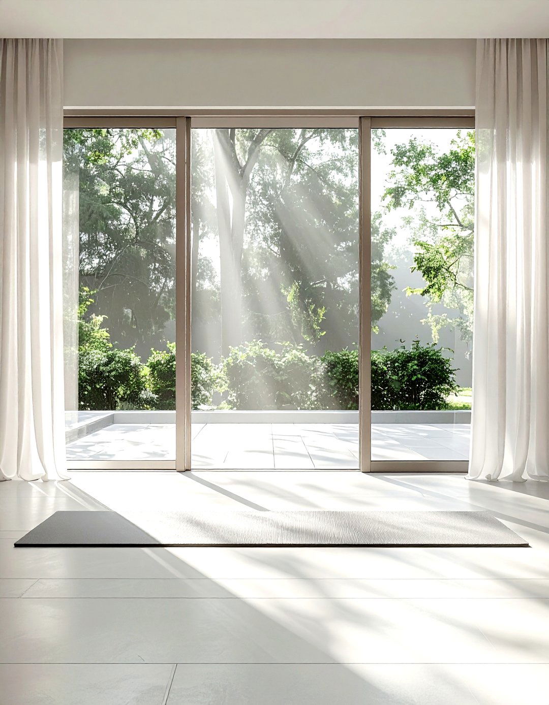 Natural Light Exercise Area - 30 yoga living room ideas