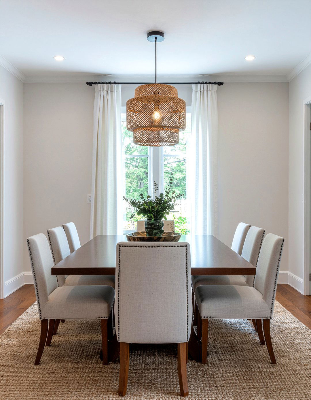 Natural Linen Drum - 30 dining room pendant ideas