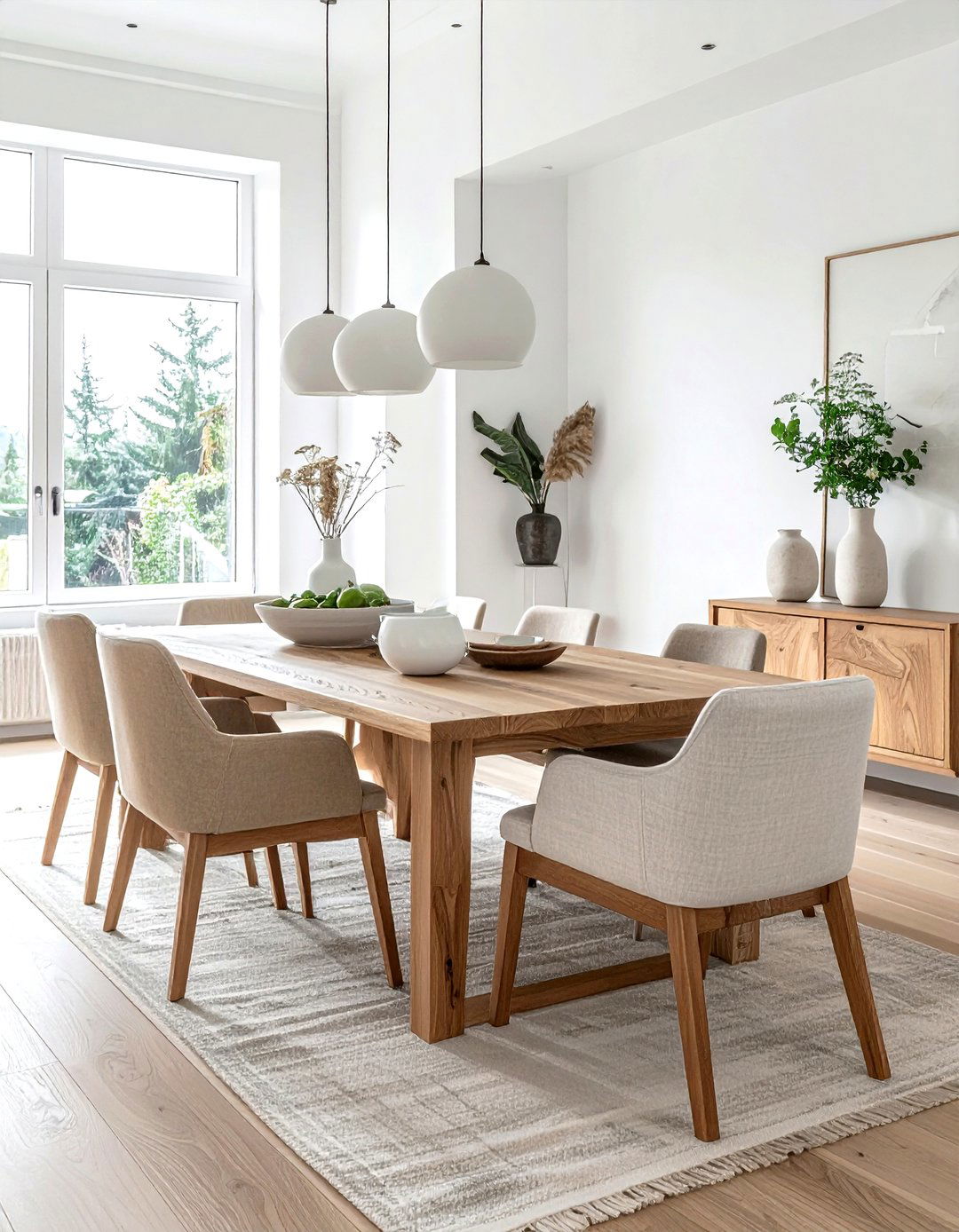 Natural Oak Dining Table - 30 wood dining room ideas