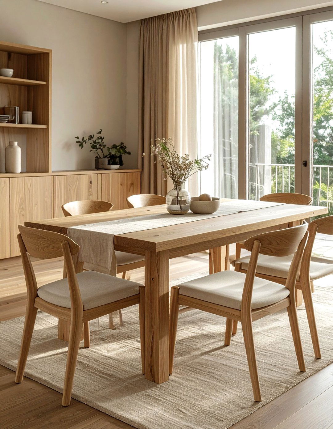 Natural Oak Dining Table - 30 attainable dining room ideas