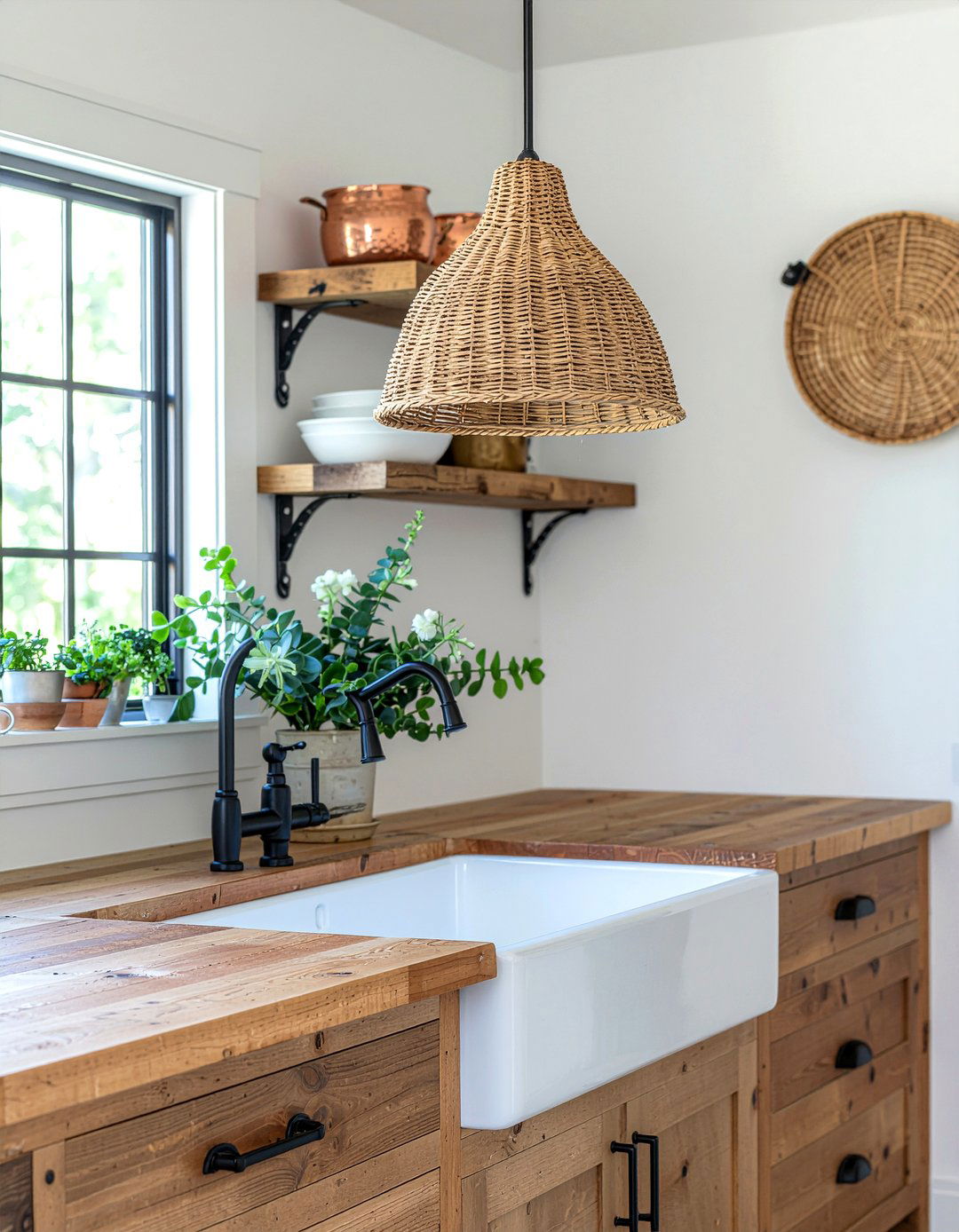 Natural Rattan Bell Pendant - 30 rattan pendant kitchen ideas