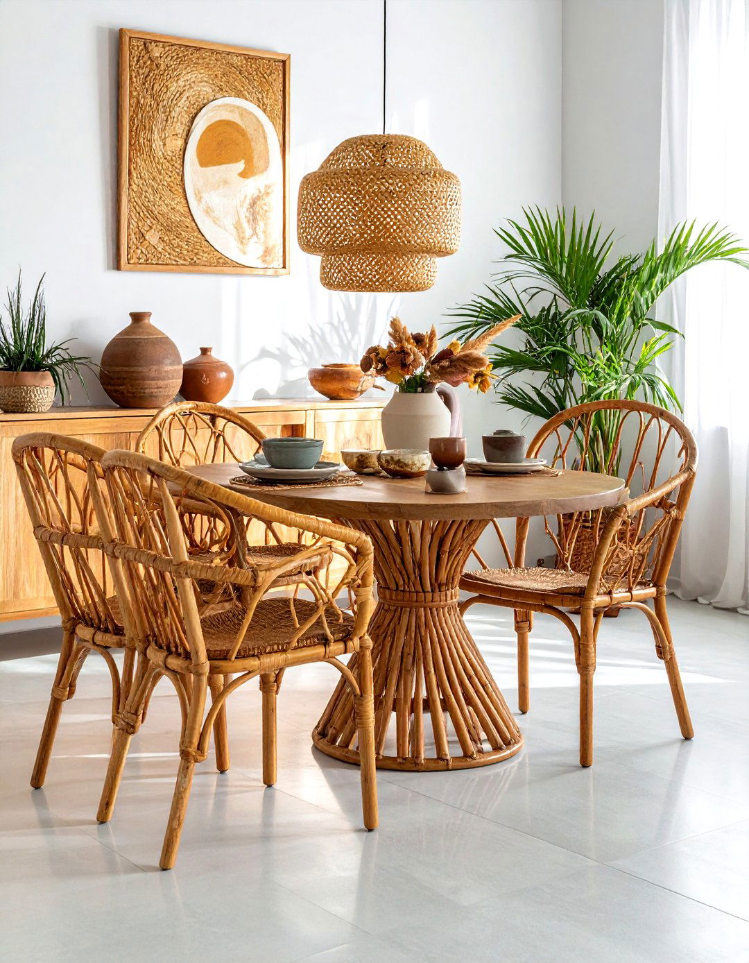 Natural Rattan Dining Chair - 30 rattan dining chair ideas