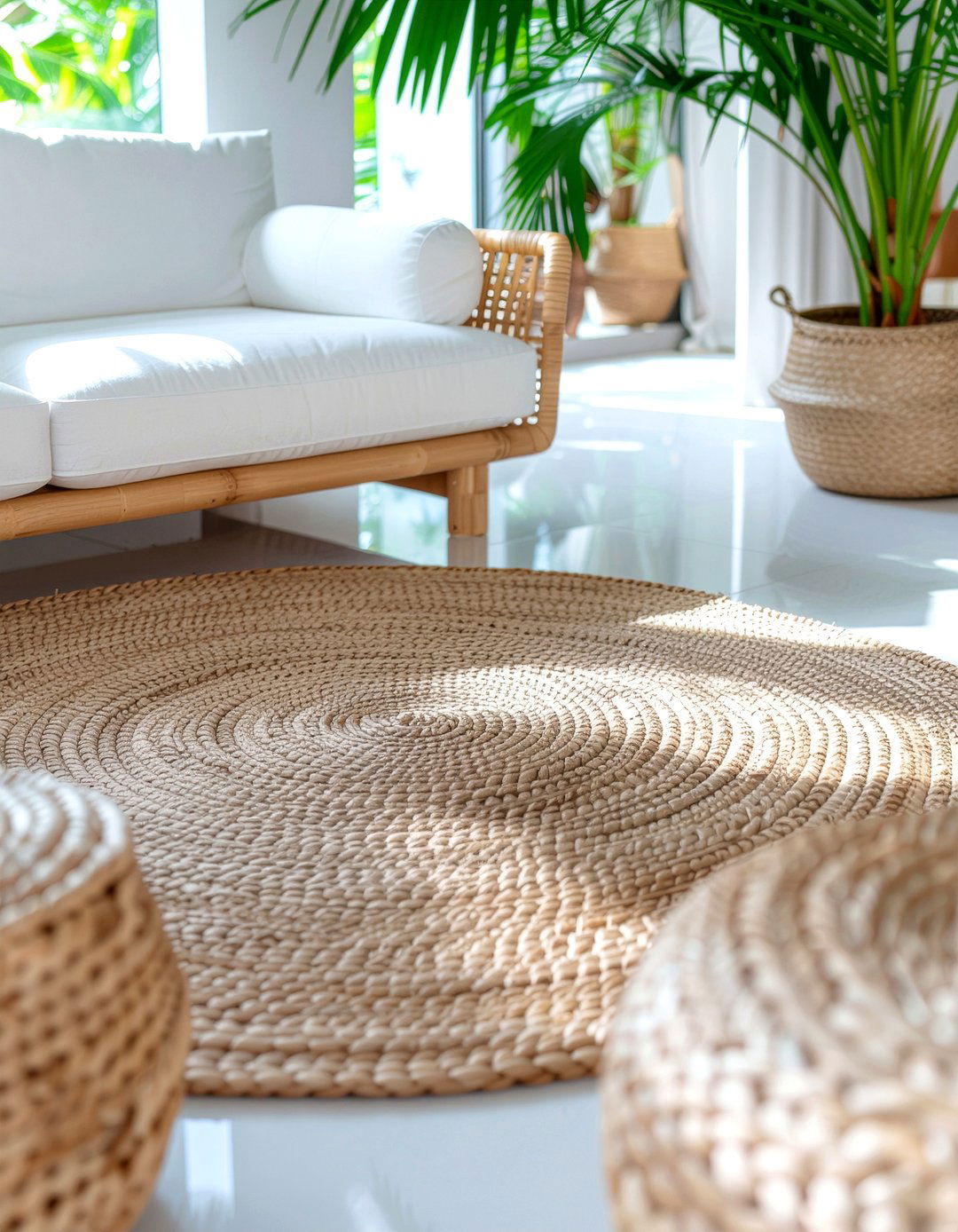 Natural Seagrass Round Rug - 30 living room round rugs