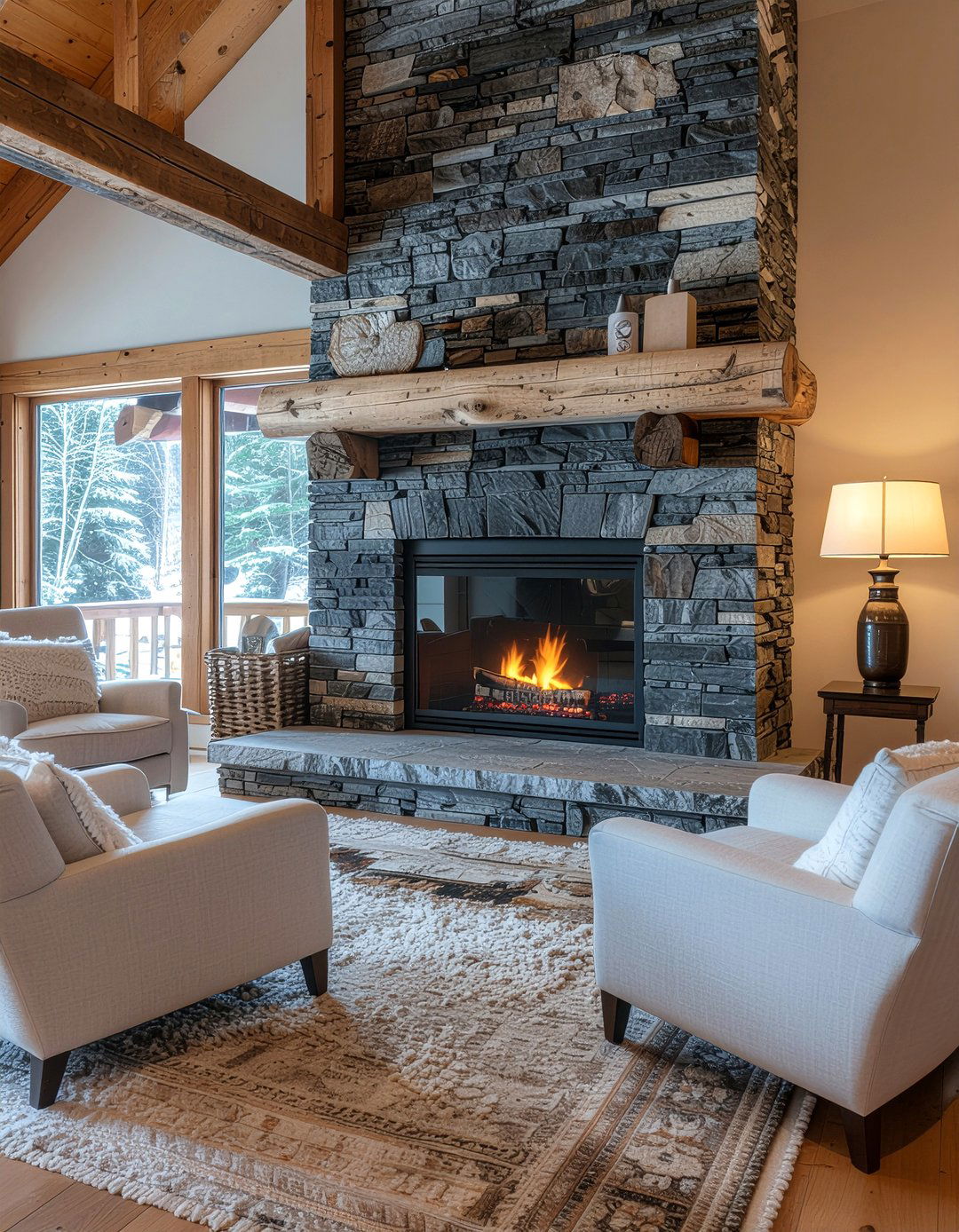 Natural Slate Stone Fireplace Living Room - 30 slate living room ideas