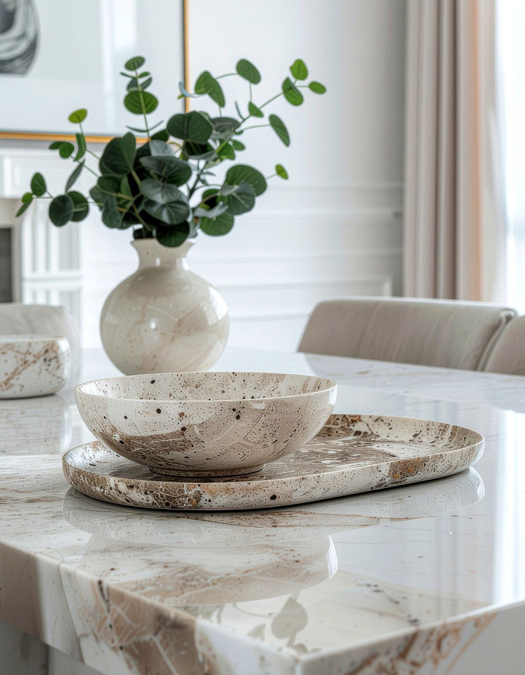 Natural Stone Accents With Modern Furniture - 30 dining room high-low mixing ideas