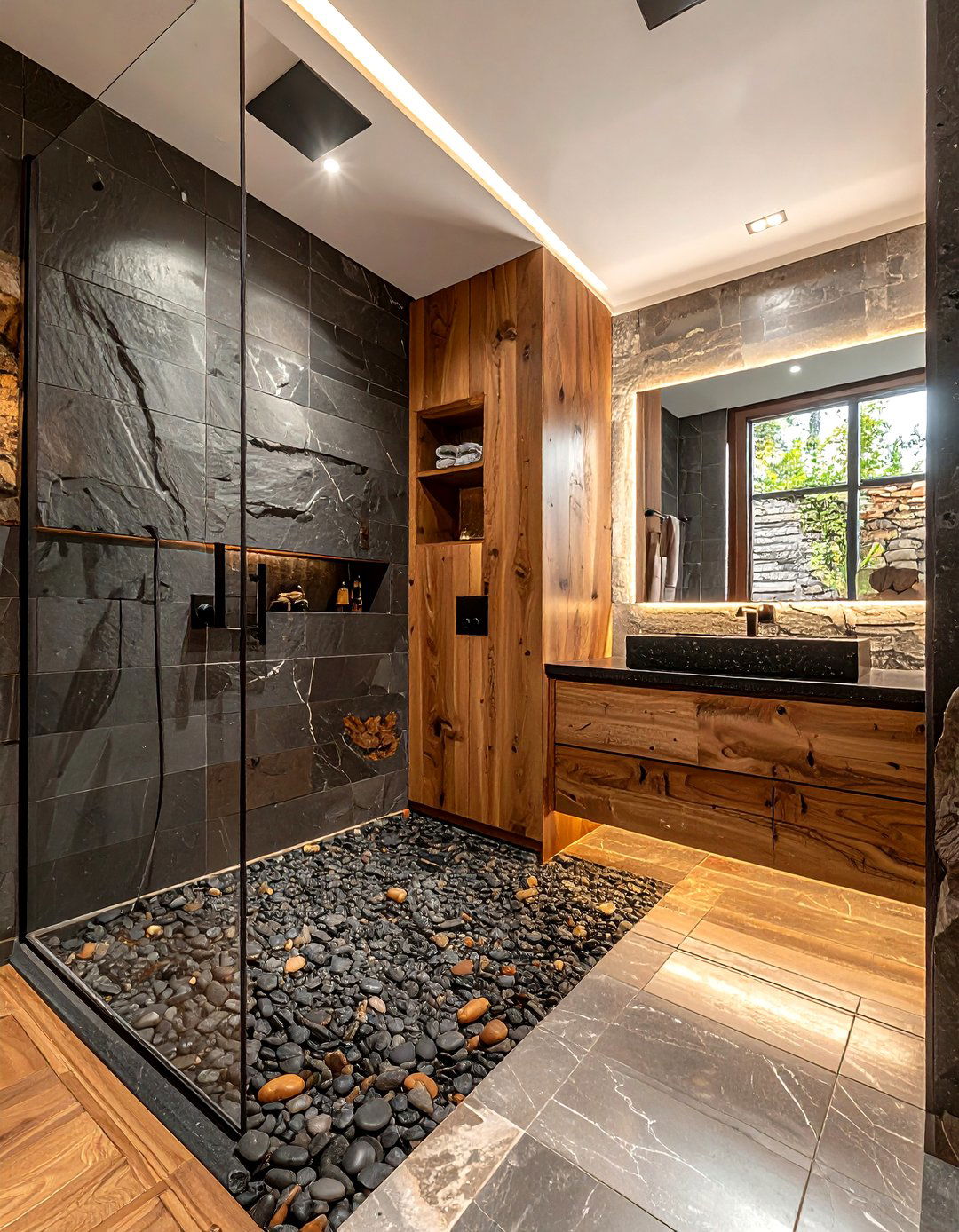 Natural Stone Bathroom - 30 bathroom warm settings