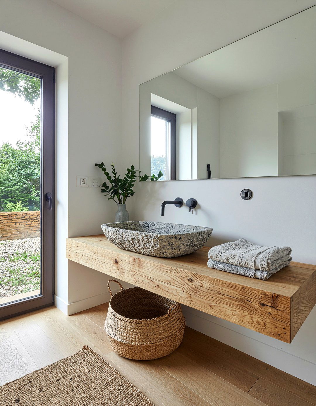 Natural Stone Bathroom Sink - 30 Scandinavian bathroom ideas