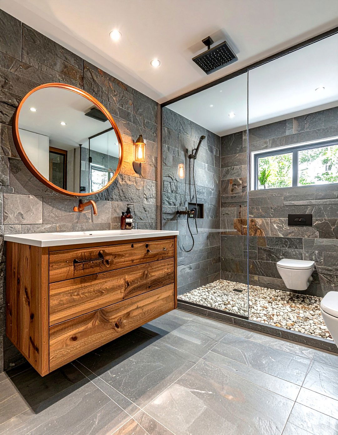 Natural Stone Bathroom Suite - 30 cabin decor ideas