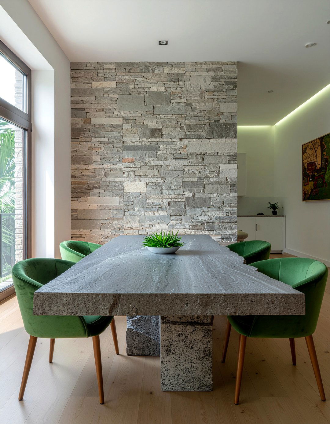 Natural Stone Dining Room - 30 jungle dining room ideas