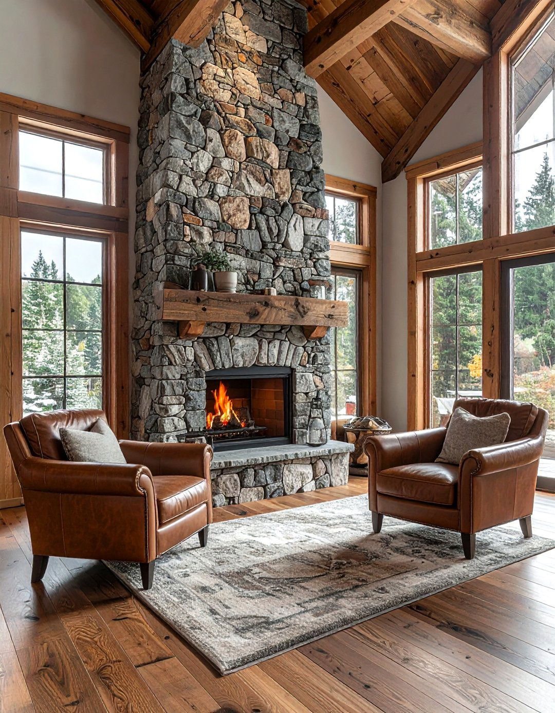 Natural Stone Fireplace - 30 home refresh ideas