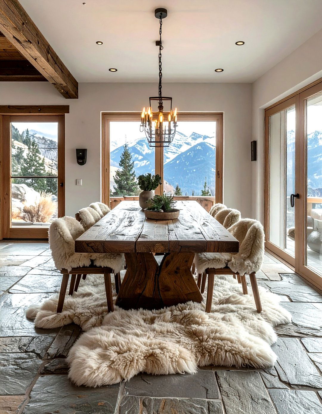 Natural Stone Floor - 30 dining room floor design ideas